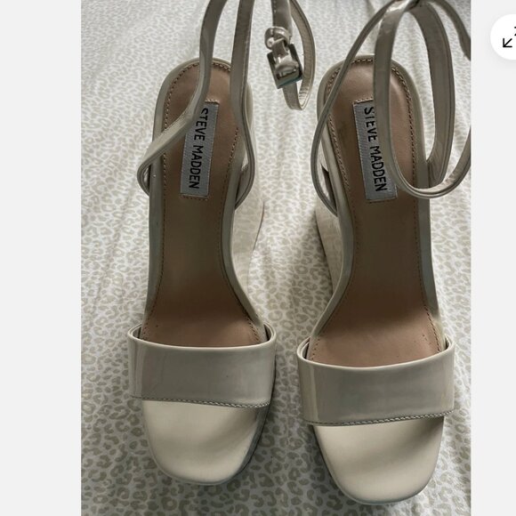 Steve Madden Womens Cecee Nude /Beige Wedge Platform Sandals Shoes 8 M - Picture 2 of 8